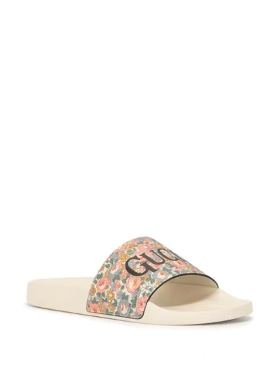 Shop Gucci X Liberty Slides In White