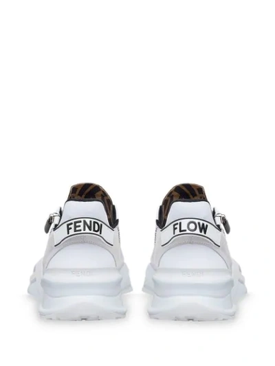 Shop Fendi Zip Running Style Sneakers In White