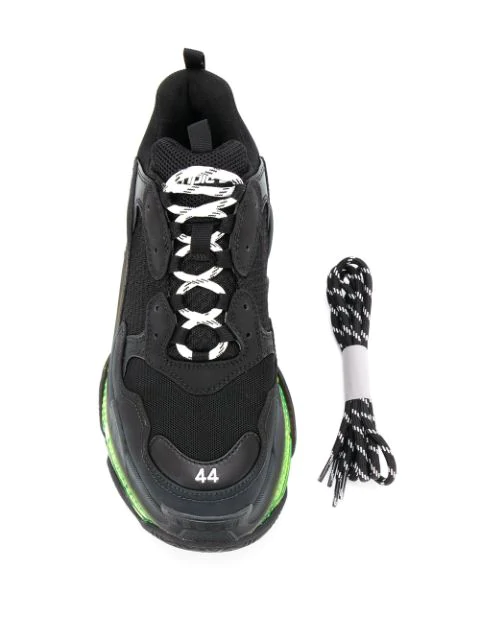 balenciaga triple s clear sole black green