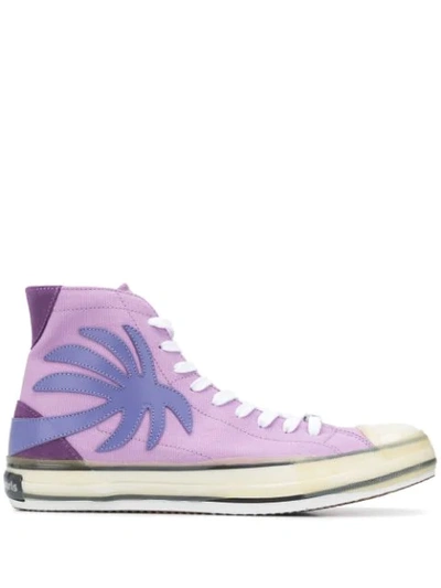 Shop Palm Angels Palm Tree High-top Sneakers In Purple
