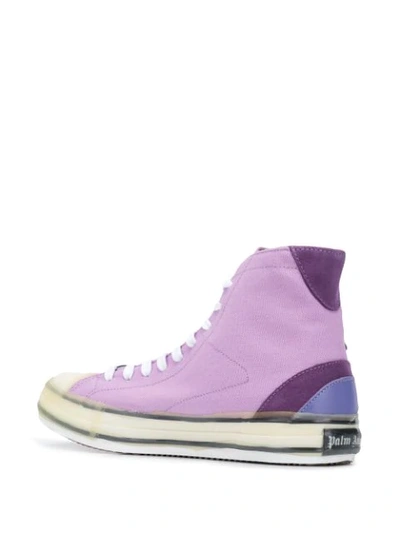 Shop Palm Angels Palm Tree High-top Sneakers In Purple