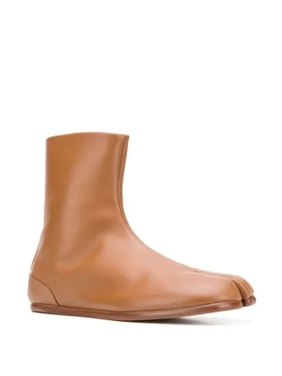 Shop Maison Margiela Tabi Ankle Boots In Brown