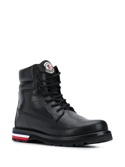 Shop Moncler Logo Lace-up Boots In Black