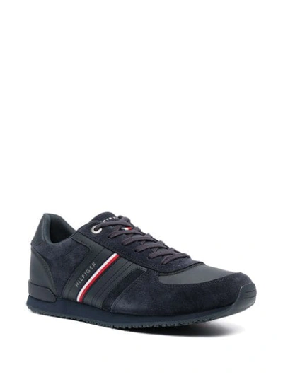Shop Tommy Hilfiger Side-stripe Sneakers In Blue