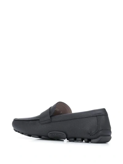 Shop Ferragamo Signature Driver Logo Plaque Loafers In Black