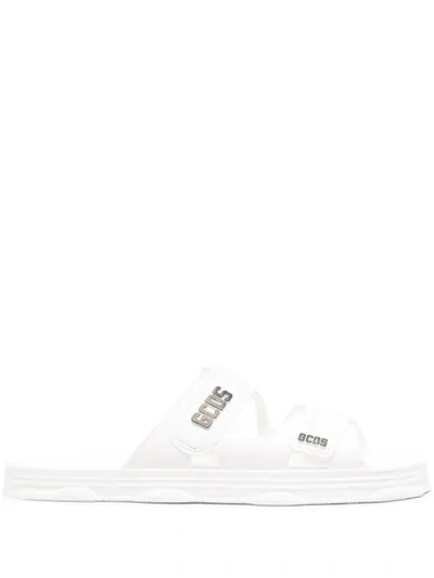 Shop Gcds Side Logo Pool Slides In White