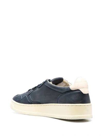 Shop Autry Logo Patch Lace-up Sneakers In Blue