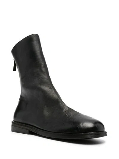 Shop Marsèll Chunky Zip-up Leather Boots In Black