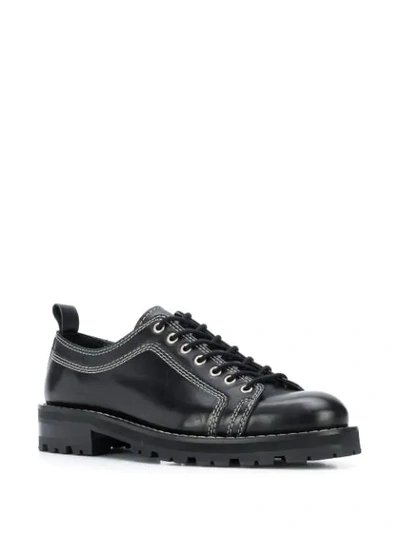 Shop Ami Alexandre Mattiussi Contrast Stitch Sneakers In Black