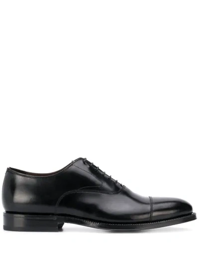 Shop Green George Pointed Toe Lace-up Oxford Shoes In Black