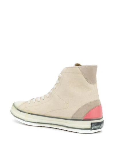 Shop Palm Angels Palm-patch High-top Sneakers In Neutrals