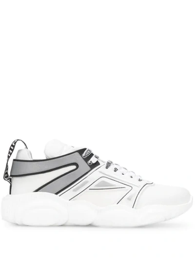 Shop Moschino Teddy Basket Sneakers In White