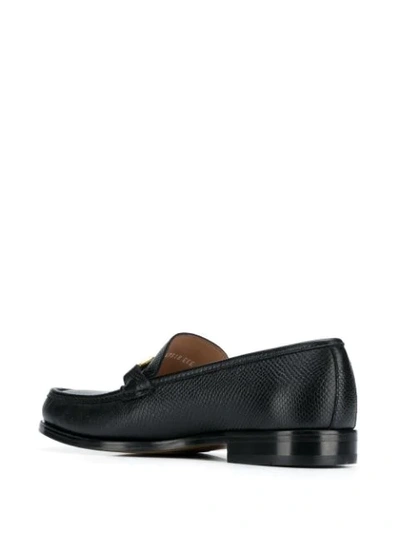 Shop Ferragamo Rolo Leather Loafers In Black