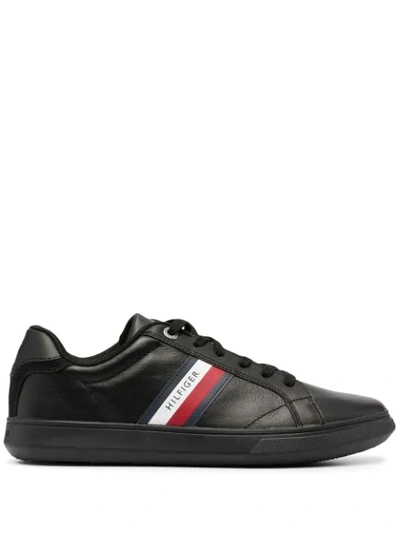 Shop Tommy Hilfiger Essential Low-top Sneakers In Black