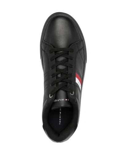 Shop Tommy Hilfiger Essential Low-top Sneakers In Black
