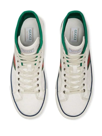 Shop Gucci Tennis 1977 High Top Sneakers In White