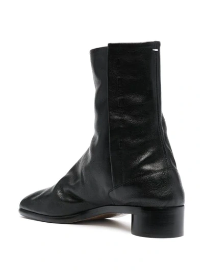 Shop Maison Margiela Leather Ankle Boots In Black