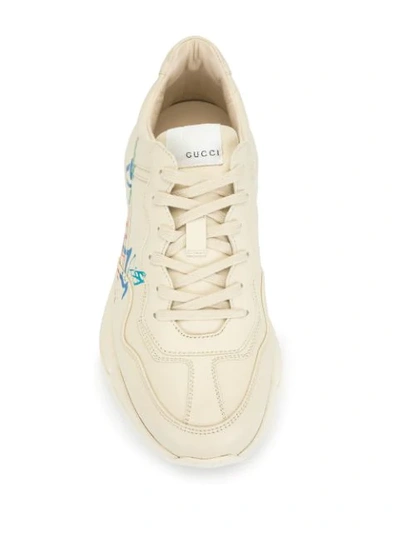 Shop Gucci Rhyton Hawaii Low-top Sneakers In White