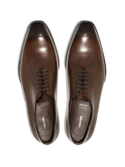 Shop Tom Ford Elken Oxford Shoes In Brown