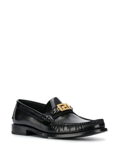 Shop Versace Meander Penny-slot Loafers In Black