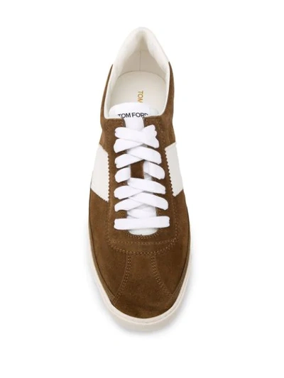 Shop Tom Ford Bannister Low-top Sneakers In Brown