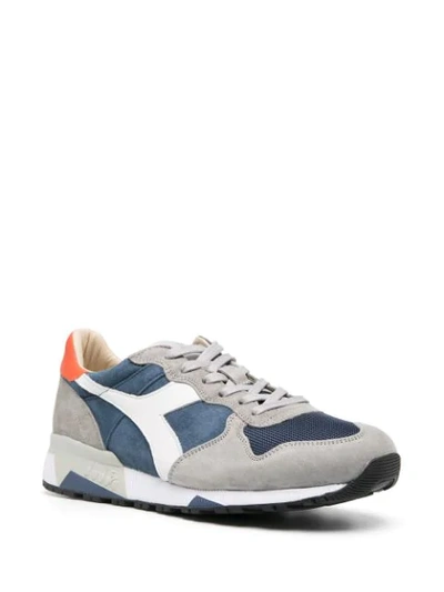 Shop Diadora Panelled Low-top Sneakers In Blue