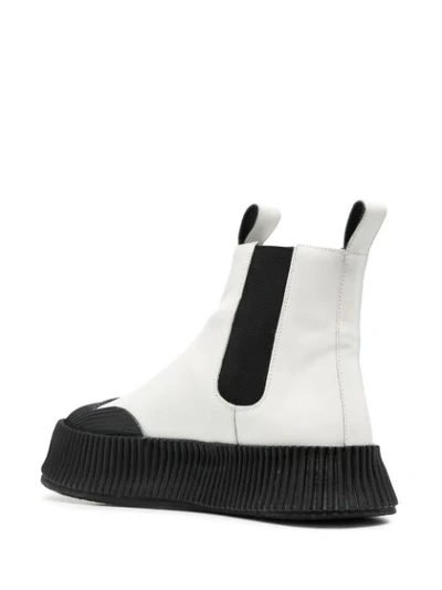Shop Jil Sander Chunky Sole Chelsea Boots In White