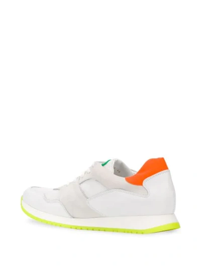 Shop Paul Smith Neon Trim Running Sneakers In White
