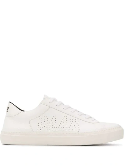 Shop P448 Perforated Low-top Sneakers In White