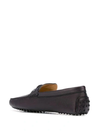 Shop Tod's Logo Plaque Loafers In Blue