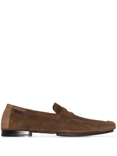 Shop Tom Ford Berwick Suede Driving Loafers In Brown