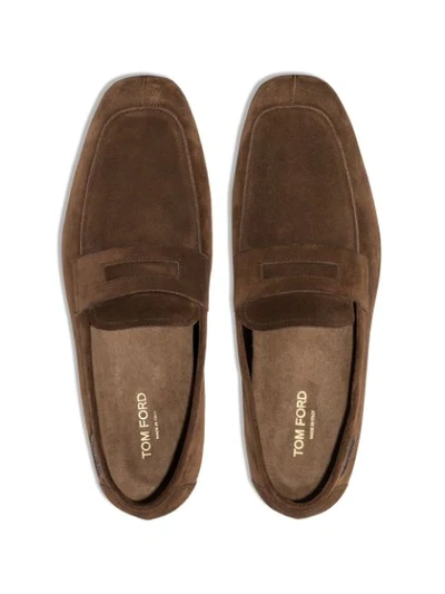 Shop Tom Ford Berwick Suede Driving Loafers In Brown