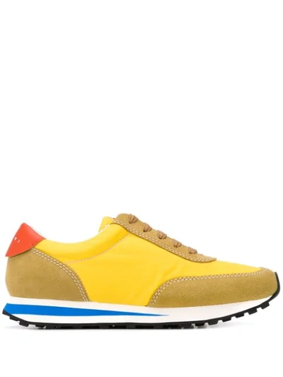 Shop Marni Colour-block Sneakers In Yellow