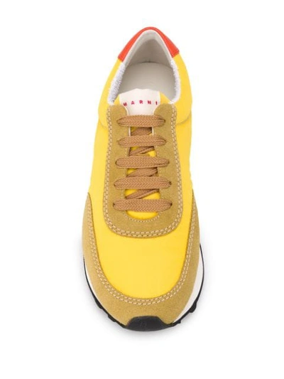 Shop Marni Colour-block Sneakers In Yellow