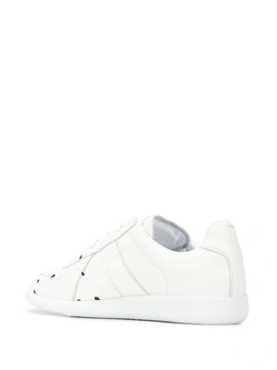 Shop Maison Margiela Paint-splatter Low-top Sneakers In White