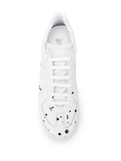 Shop Maison Margiela Paint-splatter Low-top Sneakers In White