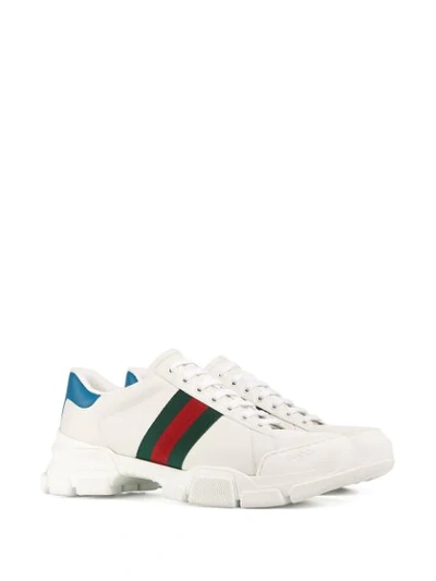 Shop Gucci Web Low-top Sneakers In White