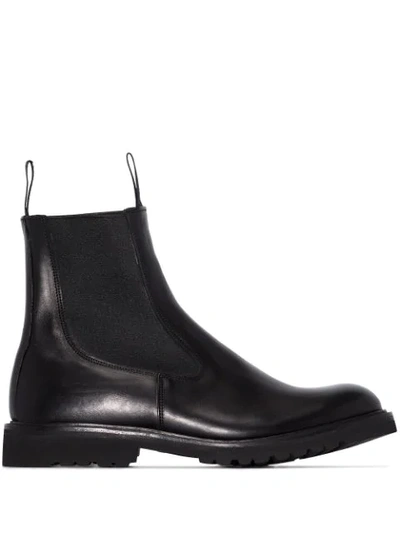 Shop Tricker's Slip-on Leather Boots In Black