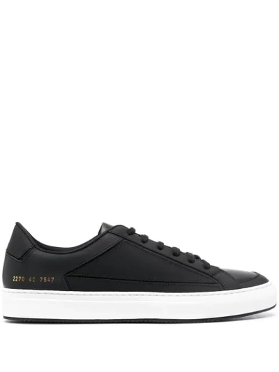 Shop Common Projects Leather Low-top Sneakers In Black