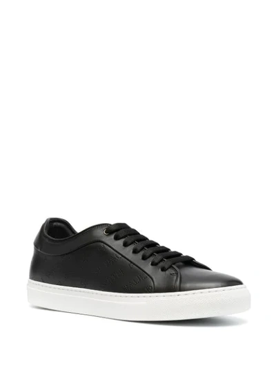 Shop Paul Smith Perforated Logo Sneakers In Black