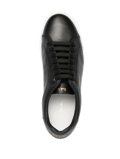 Shop Paul Smith Perforated Logo Sneakers In Black