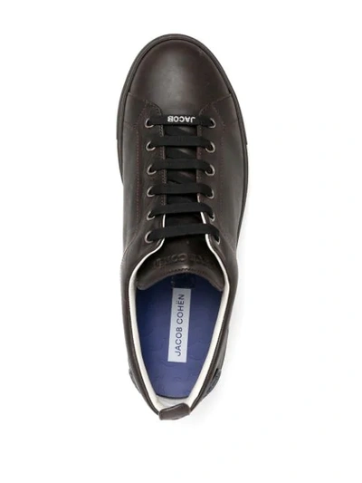 Shop Jacob Cohen Low-top Leather Sneakers In Brown