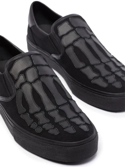 Shop Amiri Skeleton Slip-on Sneakers In Black