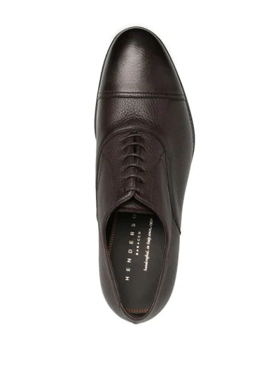 Shop Henderson Baracco Lace-up Leather Derby Shoes In Brown