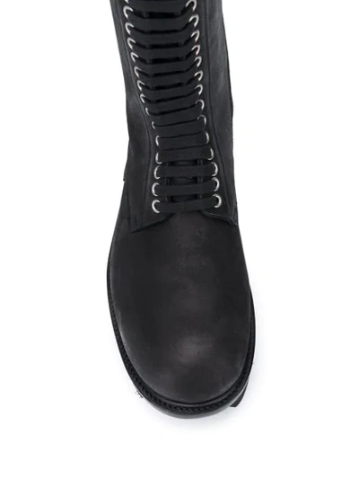 Shop Rick Owens Tecuatl Army Boots In Black