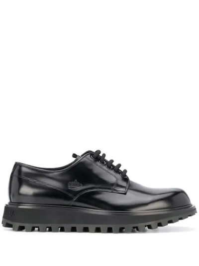 Shop Dolce & Gabbana Ridged Sole Derby Shoes In Black