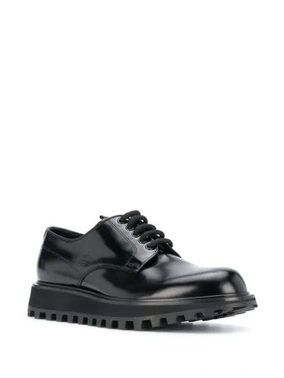 Shop Dolce & Gabbana Ridged Sole Derby Shoes In Black