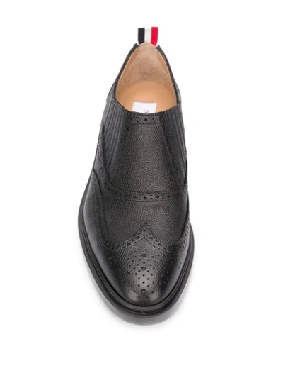 Shop Thom Browne Pebbled Chelsea Brogues In Black