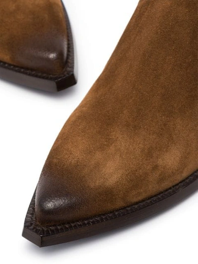 Shop Saint Laurent Lukas Ankle Boots In Brown
