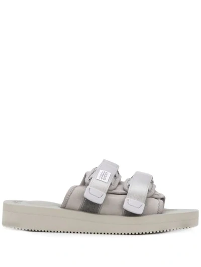 Shop Suicoke Open Toe Strap Sandals In Grey